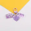 Llavero de Oso de Caramelo Transparente con Corazón de Colores Colgante DIY para Mochila Escolar de Estudiante Cadena para Teléfono Móvil Accesorios de Colgante Joyería