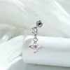 Diseño de estrella de cuatro hojas: Nuevos ear cuffs colgantes florales de verano frescos de Henson, tachuelas para el lóbulo de la oreja con varilla de aleación de titanio, joyería para piercing