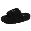 Pantuflas de felpa de lana de cordero para mujer, de suela gruesa, aptas para usar en exteriores, nuevos zapatos de algodón cálidos de felpa para otoño e invierno, de altura versátil que aumenta la estatura