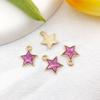 1 Pingente de Liga de Esmalte Série Roxa Flor da Lua Unicórnio Colar Brinco Joia Material DIY Charme