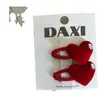 Año Nuevo Rojo Amor Lazo Fresa Infantil Pasador Diadema Par Pasador Pinza Lateral Goma