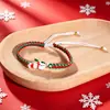 Pulseras Tejidas Serie Navideña, Pulseras de Nudo Plano Rojo y Verde, Simples y Versátiles, Papá Noel, Ciervo Navideño, Accesorios para Manos de Pareja al por Mayor