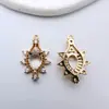 Colgante de Gota de Agua con Borde de Cobre que Conserva el Color, Microcirconio, Colgante Hecho a Mano, Pasador DIY, Accesorios para Collar Yingluo, Material