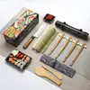 Herramientas para Hacer Sushi, Cuchillo para Sushi, Esterilla de Bambú para Enrollar, Plato de Cerámica, Cuchara Japonesa para Arroz, Juego de Moldes para Bolas de Arroz y Sushi