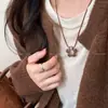 Collar Colgante Minimalista de Diseño de Nicho Estilo Coreano Flor Corazón Estrella de Mar Exquisito Versátil Moda Estilo Ins