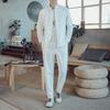 Traje de Algodón y Lino Estilo Chino Nuevo Otoño 2022 Traje Tang Chino para Hombre Camisa de Manga Larga Conjunto de Dos Piezas