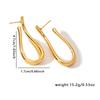 Serie Línea Temperamento Francés Aretes Simples de Acero Titanio de Alta Gama con Plisados Torcidos Diseño de Gota de Agua Aretes Combinables