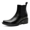 Botines de Punta Sin Cordones con Suela Gruesa que Aumentan la Altura, Estilo Chelsea Sencillo y Moderno, Botas Martin Retro Clásicas Británicas