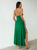 Vestido de Comercio Exterior de Amazon, Elegante Vestido de Noche Ajustado, Color Sólido, Hombros Descubiertos, Elegante Vestido Largo para Fiesta de Gala