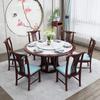 Nuevo estilo chino combinación de mesa y sillas de comedor con placa de roca con plato giratorio mesa redonda grande de 1.8 m hotel hogar 12 personas mesa de comedor redonda de 1.6