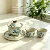 Modelo Nuevo 2026 Gaiwan Sancai Flotante, Tazón de Té de Gran Capacidad Horno Ru, Antiescaldaduras, Adecuado para Chicas, Gaiwan de Alto Valor