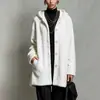 2026 Nuevo Abrigo Impermeable con Capucha de Doble Cara de Lana para Mujer, Casual, Holgado, de Botones Sencillos, Ropa Transfronteriza Europea y Americana de Amazon