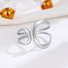 Estilo Ins Nicho Joyería Elegante Plata Esterlina S925 Anillo Abierto Círculo Geométrico Estilo Coreano Personalidad Anillo de Moda para Mujer