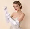 Guantes Largos de Satén con Borlas Cruzadas Europeos y Americanos Accesorios para Ropa de Performance de Baile Latino y Jazz Guantes de Satén para Boda