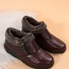 Zapatos Casuales de Algodón Suaves y Antideslizantes Planos para Mujer, Moda Nueva Otoño e Invierno 2025, Versátiles y Cálidos, con Cremallera Lateral para Mujer