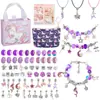 Conjunto de pulseiras de miçangas para crianças, venda quente transfronteiriça, kit DIY para meninas, brinquedo, cor deslumbrante, conjunto de quebra-cabeça de cristal