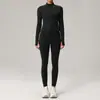 Conjunto Esportivo de Outono Inverno para Mulheres, Secagem Rápida, Respirável, Jaqueta de Manga Longa, Cintura Alta, Levanta Bumbum, para Corrida, Fitness, Ciclismo, Conjunto de Duas Peças
