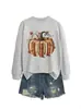 Amazon eBay Estación Independiente Moda Casual Personalidad Sudadera con Capucha Estilo Cuello Redondo para Mujer Calabaza Libro Hoja de Arce Comercio Electrónico Transfronterizo