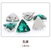 Strass Garra Triangular de Vidro 18mm Acessório para Roupa Bolsa Sapato Base Dourada com Furo para Costura à Mão Strass Estilo Ins