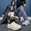 Carcasa impermeable con forro de polar, suela gruesa antideslizante, diseño de puntera reforzada, suave y cómodo para usar en casa y al aire libre, pantuflas cálidas de algodón para invierno