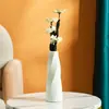 Vaso Plástico Pe Estilo Nórdico Simples Imitando Porcelana, Resistente a Quedas e Não Danifica Facilmente, Enfeite de Decoração de Ano Novo para Casa, Adequado para Flores Secas e Arranjos Florais