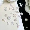 Decorações de Nail Art de Concha Perolada Vermelha da Moda Gelo Translúcido Aurora Oceano Misturado Estrela do Mar Leque Capa de Celular Decoração de Copo