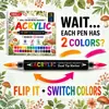 ¡Guau, set de marcadores acrílicos de 24 colores transfronterizo con puntas suaves duales adecuado para creación DIY en cerámica, piedras y madera
