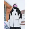 Nueva Chaqueta de Esquí de Moda para Mujer, Popular Abrigo de Esquí Estilo Alternativo con Algodón Añadido y Cortavientos con Capucha Engrosado