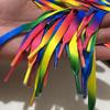 Venta Directa de Fábrica Cordones Planos Anchos de Color Degradado Cordones Arcoíris Coloridos para Tenis Alta Elasticidad Resistentes al Desgaste Moño