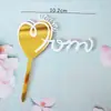 Decoração de Bolo Dia das Mães Flores Bonitas Cartão de Bolo de Aniversário Bandeira de Amor Acrílica Sobremesa de Festa