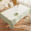Toalha de mesa com estampa floral e de plantas, novo modelo 2025, luxo leve, toque de alta qualidade, lavável, à prova d'água, resistente a óleo, para uso doméstico em mesas de centro
