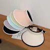 Novo Chapéu de Verão com Aba Larga de Seda de Gelo Anti-UV Dobrável com Topo Aberto Respirável para Cobertura Facial