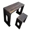 Mesa e Tamboretes Guqin Feitos de Madeira Maciça de Paulownia Queimada, Mesa de Caligrafia Chinesa Zen, Mesa de Chá Estilo Antigo, Mesa e Tamboretes Guqin de Ressonância