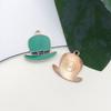 Sombrero de Copa Suerte Trébol Gota de Aceite Pendientes Colgante Collar Trébol Festival Irlandés Colgante Accesorios de Joyería DIY