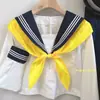 Bufanda Triangular Jk Casera Traje de Marinero con Uniforme Estilo Universitario Japonés Color Sólido Lazo