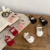 Zapatos de Bebé Niña Estilo Verano 2026 de Seersucker con Lazo, Versátiles, Transpirables, Antideslizantes, Resistentes al Desgaste, Zapatos de Suela Suave para Todas las Estaciones
