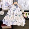 Vestido de verano para niñas con cuello colgante Vestido de princesa estilo coreano para niños Sin mangas Falda vacía Niña pequeña Falda de rayón floral