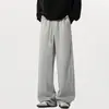 Pantalones largos atléticos casuales estilo americano 2026, unisex, nueva colección primavera/otoño, estilo high-street, corte holgado, tela fluida, diseño de pierna recta, pelo de conejo
