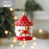 Nova Decoração de Natal Pintado Chalé Árvore de Natal Vermelho e Branco Pendurado Carro Presente Vara Rosquinha Pingente Pequeno
