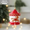 Decoração de Natal Transfronteiriça Cabine Pintada Árvore de Natal Enfeites Pendurados Vermelhos e Brancos Cetro de Carro Donut Pequeno Pingente