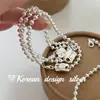 Corea del Sur Dongdaemun Joyería Brillante de Plata Plata de Ley S925 Cuadrado Marca Inglesa Pulsera de Cuentas Redondas Diseño de Nicho Diario Combinable con Todo