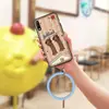 Adecuado para fundas de teléfono móvil Huawei, Diseño simple para llevar en la muñeca para hombres y mujeres, Funda blanda creativa linda y peculiar con pulsera para parejas