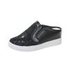 Zapatos de Mujer de Verano 2025 Nuevos Versátiles de Malla Transpirable con Tacón de Cuña Interior y Punta Semi-Descubierta Zapatos Casuales Blancos