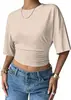 2026 Transfronterizo Europeo y Americano Nuevo Top de Hombro Casual Versátil Ajustado Dulce y Picante Diseño para Mujer