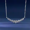 Colar de Moissanite colar de prata de lei 925 com rosto sorridente para mulheres, corrente de clavícula moderna e simples, simples e elegante, moderno e versátil