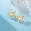 Novos Brincos Versáteis Estilo Coreano Personalidade Simples Brincos de Pérola Estrela do Mar Brincos