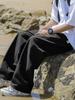 Calças masculinas estilo japonês com ferramentas retas primavera e outono vintage meninos soltos casuais na moda all-match calças de perna larga da marca da moda
