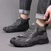 Novos Sapatos Masculinos Inverno Plus Veludo Espessado Quente Sapatos de Algodão Confortáveis Botas de Neve Outdoor Antiderrapante Sapatos de Segurança para Trabalho Masculino Atacado