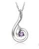 Popular moda coreana jóias 925 prata esterlina banhado a platina colar de diamante roxo Phoenix deslumbrar dança principal pingente de pedra colar das mulheres