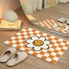 Alfombra de Piso de Cachemira Imitación Estilo Ins de Dibujos Animados Transfronterizo con Cara Sonriente para Hogar, Baño, Absorbente de Agua, Antideslizante, Alfombrilla para Pies, Alfombrilla de Entrada para Baño